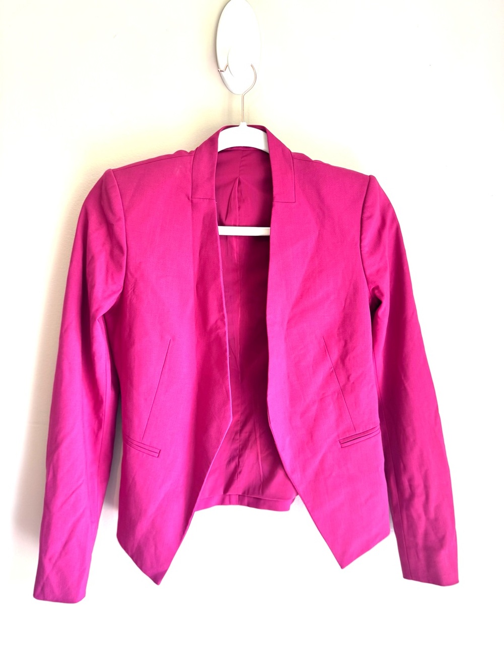Theory Isita Wild Pink Fuchsia Blazer Open Front 2 $495 - Picture 4 of 10